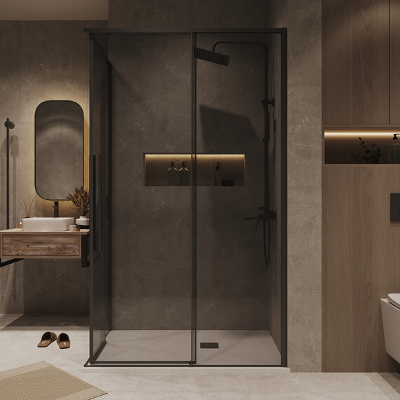 Душевое ограждение Grossman Galaxy 90х80 см 300.K33.01.9080.21.10, чёрный/тонированное фото 5