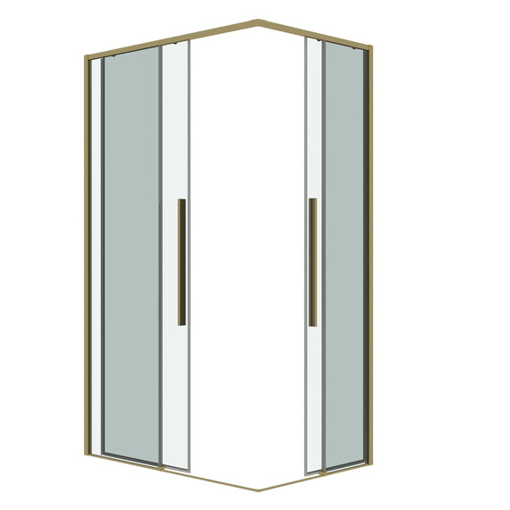 Душевое ограждение Grossman Galaxy 90х80 см 300.K33.01.9080.32.00, золото/прозрачное фото 2