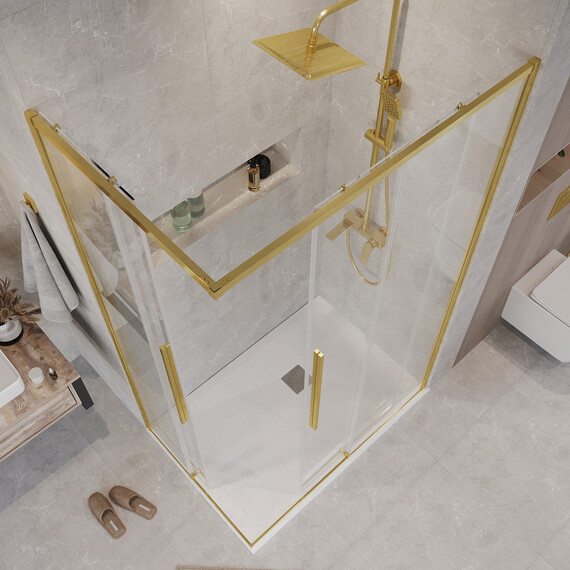 Душевое ограждение Grossman Galaxy 110х90 см 300.K33.01.1190.32.00, золото/прозрачное фото 6