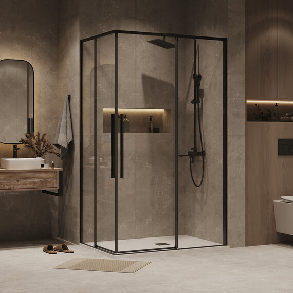 Душевое ограждение Grossman Galaxy 90х80 см 300.K33.01.9080.42.00, оружейная сталь/прозрачное фото 3