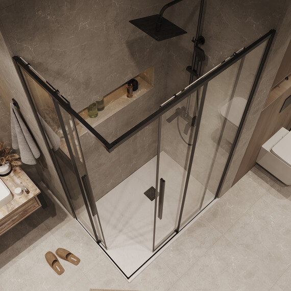 Душевое ограждение Grossman Galaxy 90х70 см 300.K33.01.9070.42.00, оружейная сталь/прозрачное фото 6