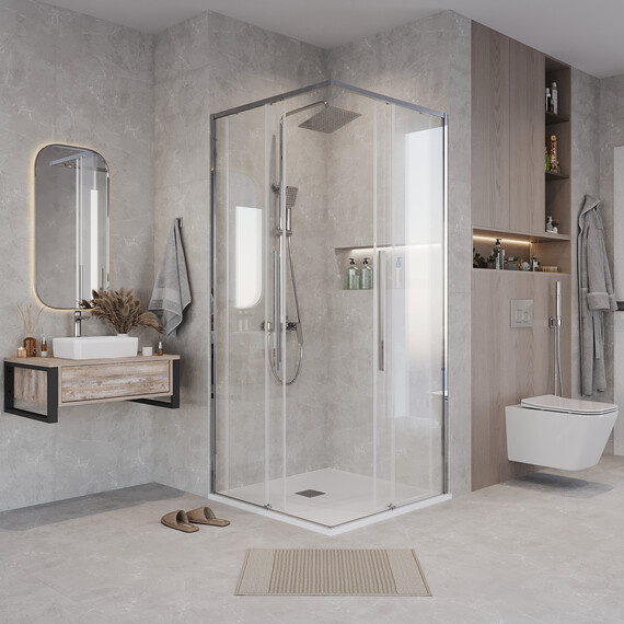 Душевое ограждение Grossman Galaxy 70х70 см 300.K33.01.7070.10.00, хром/прозрачное фото 3