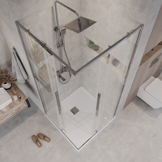 Душевое ограждение Grossman Galaxy 80х70 см 300.K33.01.8070.10.00, хром/прозрачное фото 4