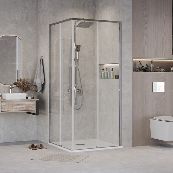 Душевое ограждение Grossman Galaxy 100х100 см 300.K33.01.1010.10.00, хром/прозрачное фото 5