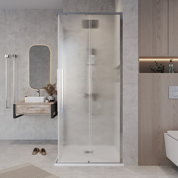 Душевое ограждение Grossman Galaxy 100х100 см 300.K33.01.1010.10.02, хром/шиншилла фото 5