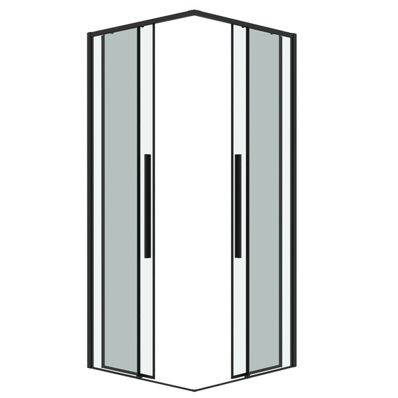 Душевое ограждение Grossman Galaxy 80х70 см 300.K33.01.8080.21.00, чёрный/прозрачное фото 2