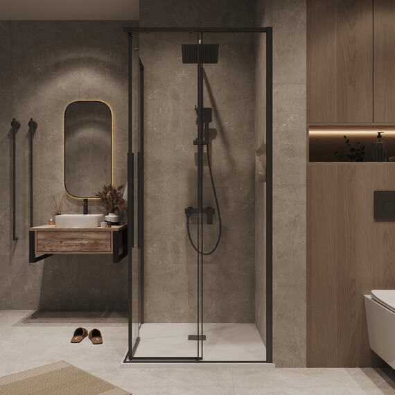 Душевое ограждение Grossman Galaxy 70х70 см 300.K33.01.7070.21.00, чёрный/прозрачное фото 5