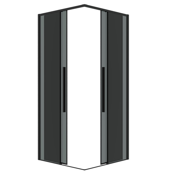 Душевое ограждение Grossman Galaxy 80х80 см 300.K33.01.8080.21.10, чёрный/тонированное фото 2