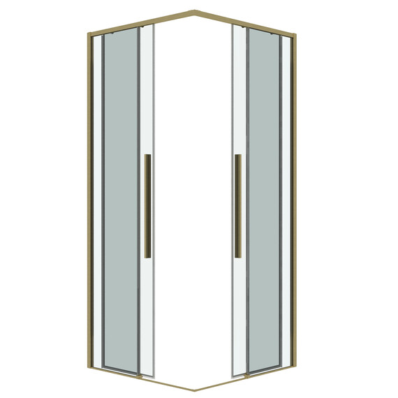 Душевое ограждение Grossman Galaxy 90х90 см 300.K33.01.9090.32.00, золото/прозрачное фото 2
