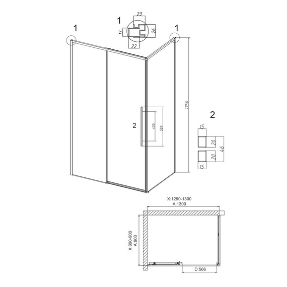Душевое ограждение Grossman Galaxy 130х90 см 120.K33.01.1390.10.02, хром/шиншилла фото 10