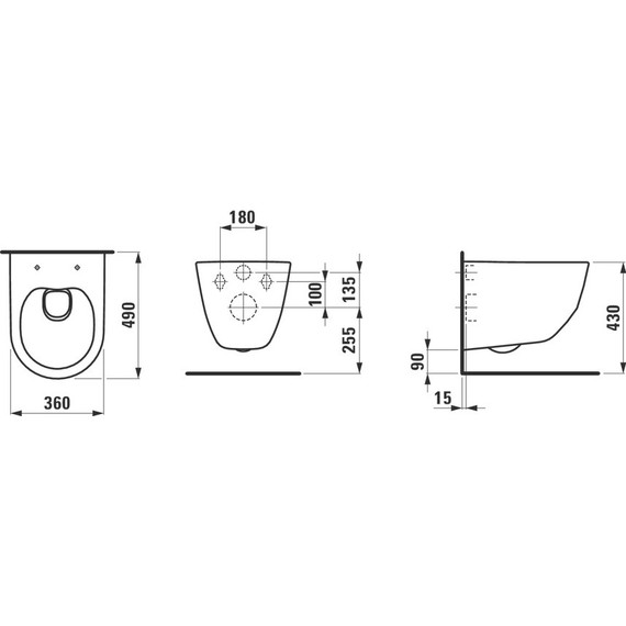 Унитаз подвесной безободковый Laufen Pro rimlless укороченный 8.2096.5.000.000.1 фото 7