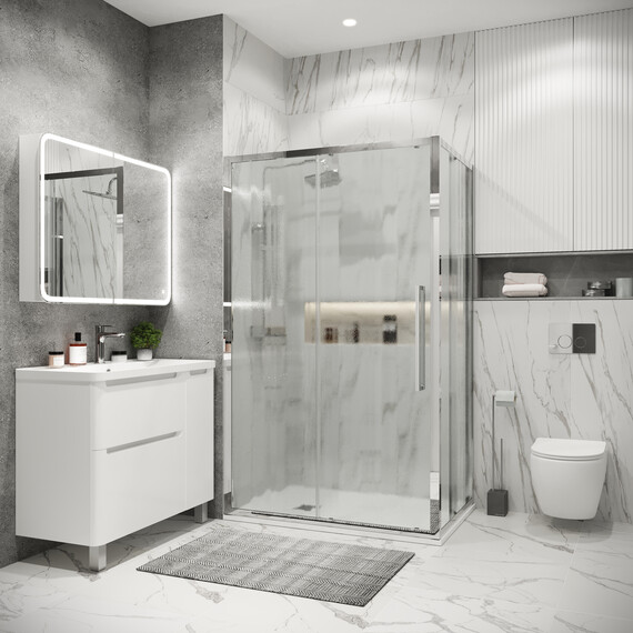 Душевое ограждение Grossman Cosmo 130х100 см 120.K33.02.1310.10.02, хром/шиншилла фото 2