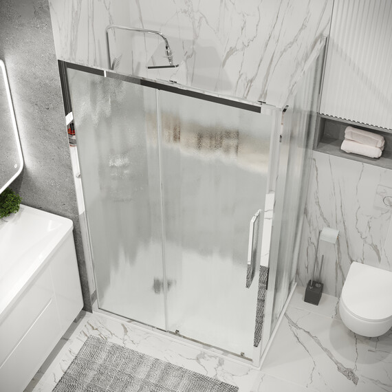 Душевое ограждение Grossman Cosmo 130х80 см 120.K33.02.1380.10.02, хром/шиншилла фото 4