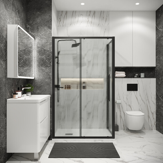 Душевое ограждение Grossman Cosmo 120х100 см 120.K33.02.1210.21.02, чёрный/шиншилла фото 3