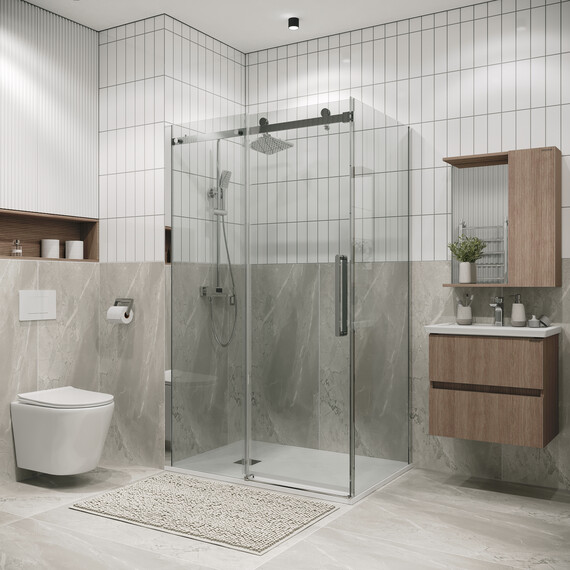 Душевое ограждение Grossman Classic 110х80 см 120.K33.04.1180.10.00 (стекло 8 мм) хром/прозрачное фото 2