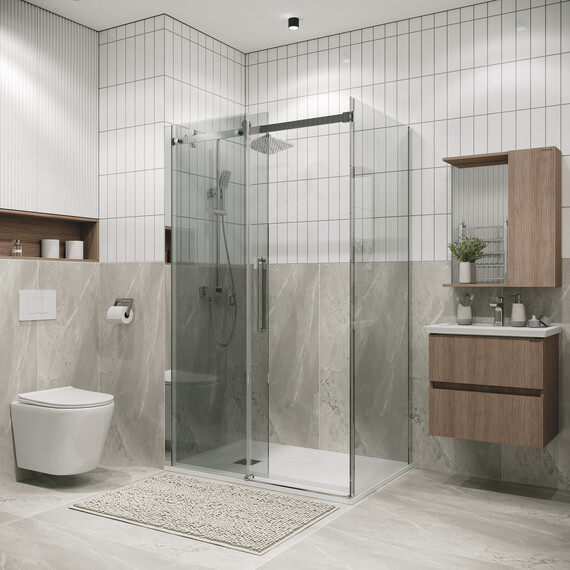 Душевое ограждение Grossman Classic 120х80 см 120.K33.04.1280.10.00 (стекло 8 мм) хром/прозрачное фото 5