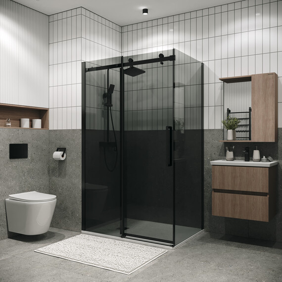 Душевое ограждение Grossman Classic 130х90 см 120.K33.04.1390.21.10 (стекло 8 мм) чёрный/тонированное фото 5