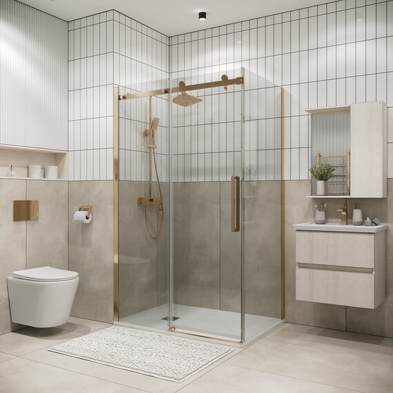 Душевое ограждение Grossman Classic 110х70 см 120.K33.04.1190.32.00 (стекло 8 мм) золото/прозрачное фото 2