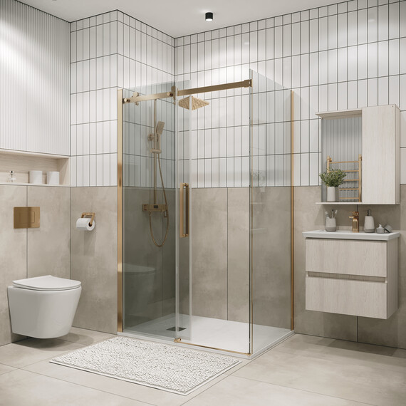 Душевое ограждение Grossman Classic 120х90 см 120.K33.04.1290.32.00 (стекло 8 мм) золото/прозрачное фото 5