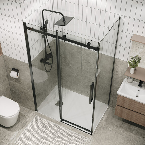 Душевое ограждение Grossman Classic 110х80 см 120.K33.04.1180.42.00 (стекло 8 мм) оружейная сталь/прозрачное фото 4