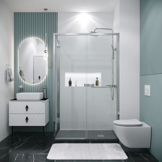 Душевое ограждение Grossman Style 130х80 см 120.K33.05.1380.10.00, хром/прозрачное фото 2