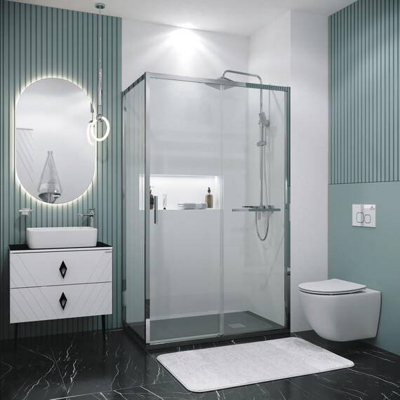 Душевое ограждение Grossman Style 130х80 см 120.K33.05.1380.10.00, хром/прозрачное фото 4