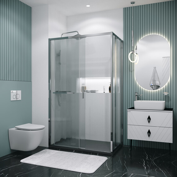 Душевое ограждение Grossman Style 130х100 см 120.K33.05.1310.10.02, хром/шиншилла фото 5