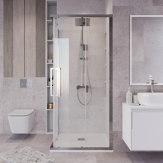 Душевое ограждение Grossman Cosmo 100х100 см 300.K33.02.1010.10.00, хром/прозрачное фото 5