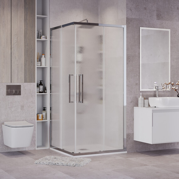 Душевое ограждение Grossman Cosmo 100х100 см 300.K33.02.1010.10.02, хром/шиншилла фото 3