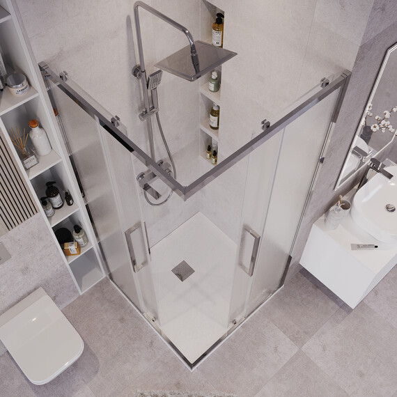 Душевое ограждение Grossman Cosmo 90х90 см 300.K33.02.9090.10.02, хром/шиншилла фото 6