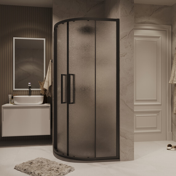 Душевое ограждение Grossman Cosmo 90х90 см 301.K33.02.9090.21.02, чёрный/шиншилла фото 3