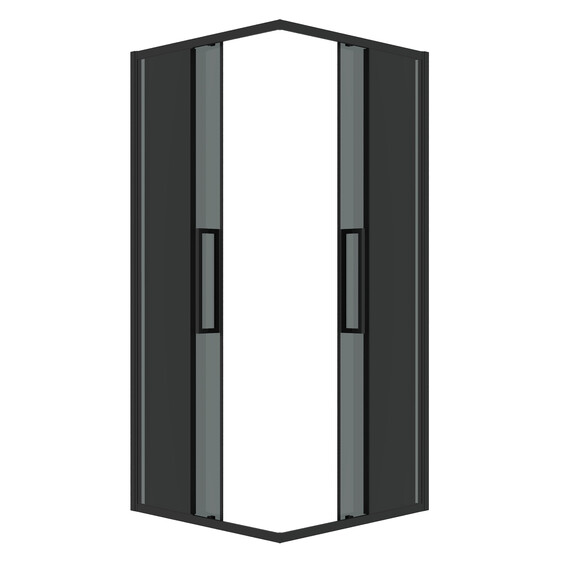 Душевое ограждение Grossman Cosmo 100х100 см 300.K33.02.1010.21.10, чёрный/тонированное фото 2