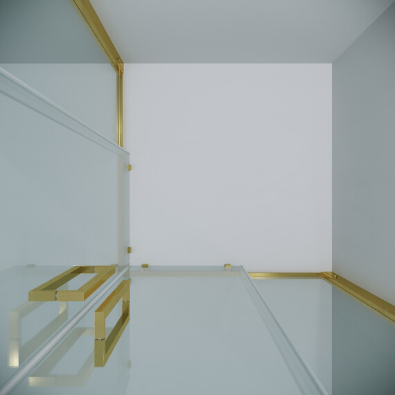 Душевое ограждение Grossman Cosmo 100х100 см 300.K33.02.1010.32.00, золото/прозрачное фото 7