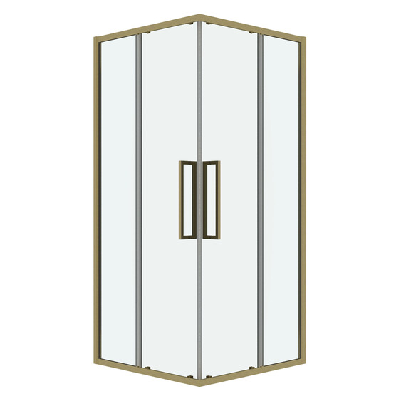 Душевое ограждение Grossman Cosmo 90х90 см 300.K33.02.9090.32.00, золото/прозрачное фото 