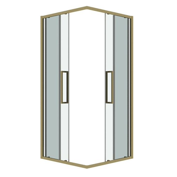 Душевое ограждение Grossman Cosmo 100х100 см 300.K33.02.1010.32.00, золото/прозрачное фото 2
