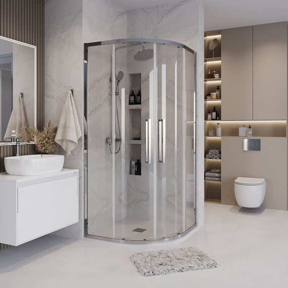 Душевое ограждение Grossman Cosmo 80х80 см 301.K33.02.8080.10.00, хром/прозрачное фото 4