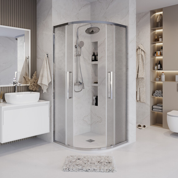 Душевое ограждение Grossman Cosmo 100х100 см 301.K33.02.1010.10.02, хром/шиншилла фото 5