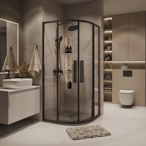 Душевое ограждение Grossman Cosmo 90х90 см 301.K33.02.9090.21.00, чёрный/прозрачное фото 5