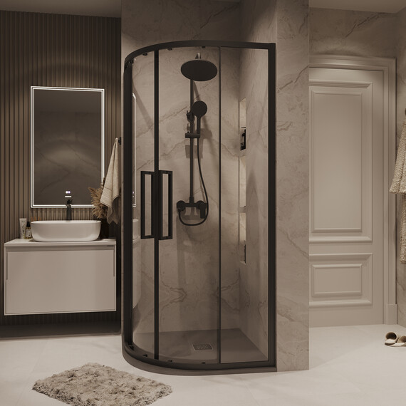 Душевое ограждение Grossman Cosmo 90х90 см 301.K33.02.9090.21.00, чёрный/прозрачное фото 6