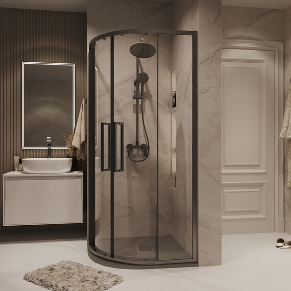 Душевое ограждение Grossman Cosmo 90х90 см 301.K33.02.9090.42.00, оружейная сталь/прозрачное фото 4