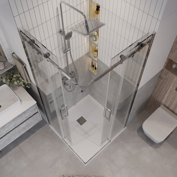 Душевое ограждение Grossman Classic 90х90 см 300.K33.04.9090.10.00 (стекло 8 мм) хром/прозрачное фото 6