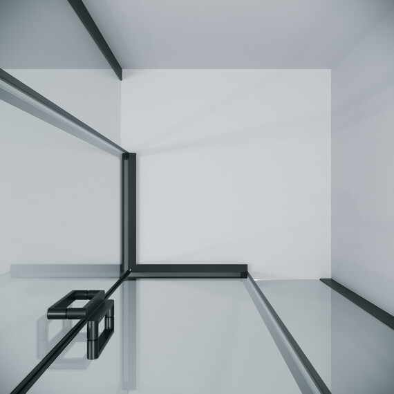 Душевое ограждение Grossman Classic 100х100 см 300.K33.04.1010.21.00 (стекло 8 мм) чёрный/прозрачное фото 9