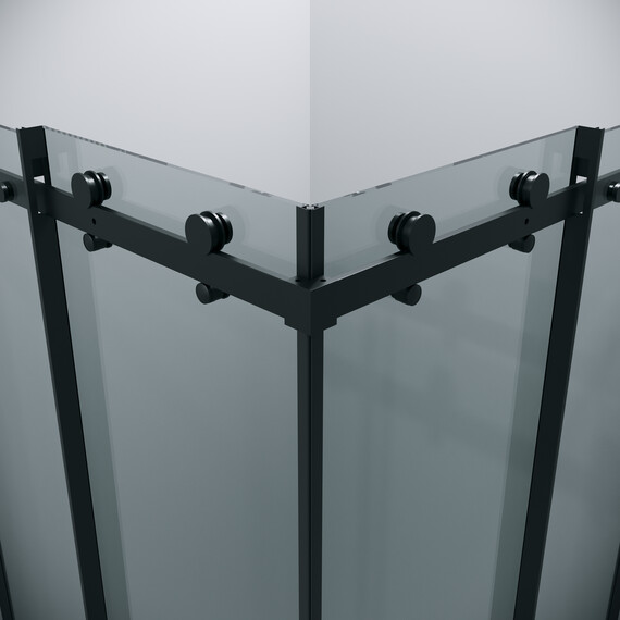 Душевое ограждение Grossman Classic 90х90 см 300.K33.04.9090.21.00 (стекло 8 мм) чёрный/прозрачное фото 10