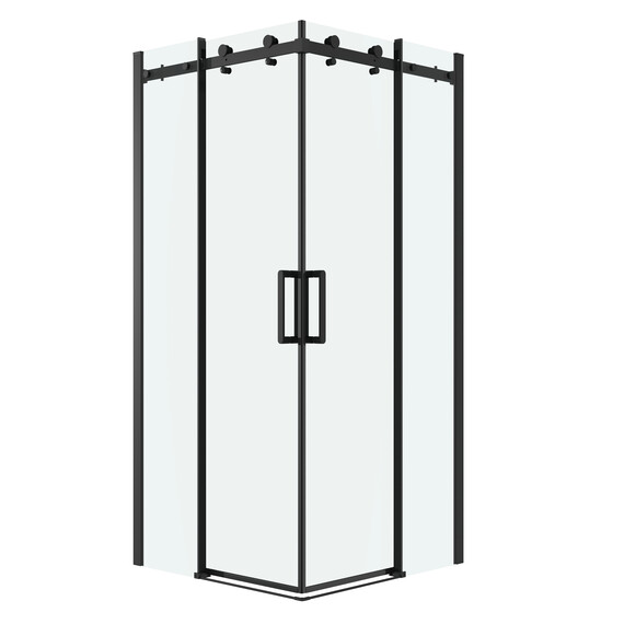 Душевое ограждение Grossman Classic 90х90 см 300.K33.04.9090.21.00 (стекло 8 мм) чёрный/прозрачное фото 