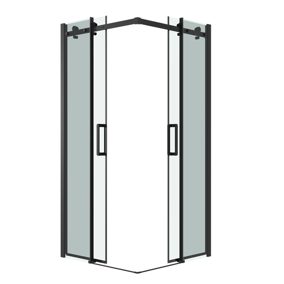 Душевое ограждение Grossman Classic 80х80 см 300.K33.04.8080.21.00 (стекло 8 мм) чёрный/прозрачное фото 2