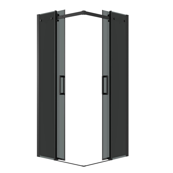 Душевое ограждение Grossman Classic 100х100 см 300.K33.04.1010.21.10 (стекло 8 мм) чёрный/тонированное фото 2