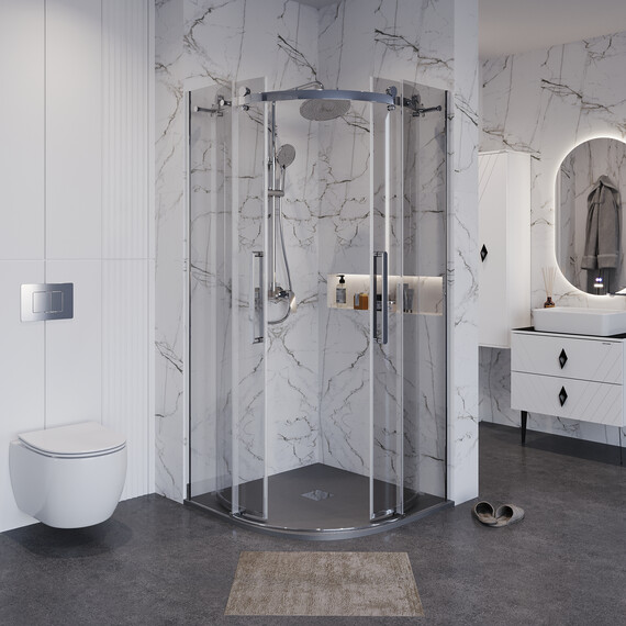 Душевое ограждение Grossman Classic 100х100 см 301.K33.04.1010.10.00 (стекло 8 мм) хром/прозрачное фото 6