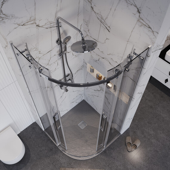 Душевое ограждение Grossman Classic 100х100 см 301.K33.04.1010.10.00 (стекло 8 мм) хром/прозрачное фото 5