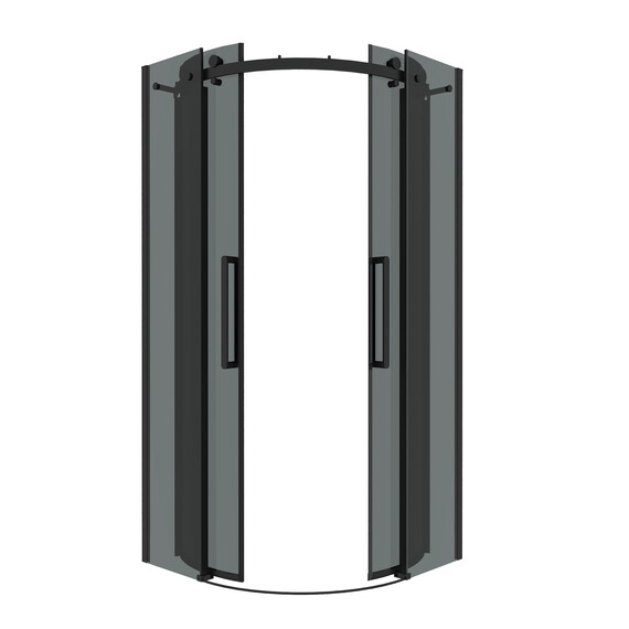 Душевое ограждение Grossman Classic 90х90 см 301.K33.04.9090.21.10 (стекло 8 мм) чёрный/тонированное фото 2