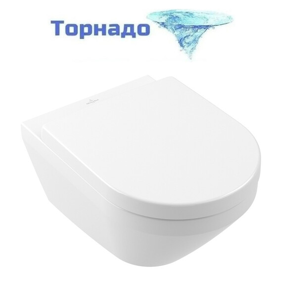 Унитаз подвесной безободковый Villeroy&Boch Architectura 4694CL01 с крышкой микролифт (система смыва Торнадо) фото 